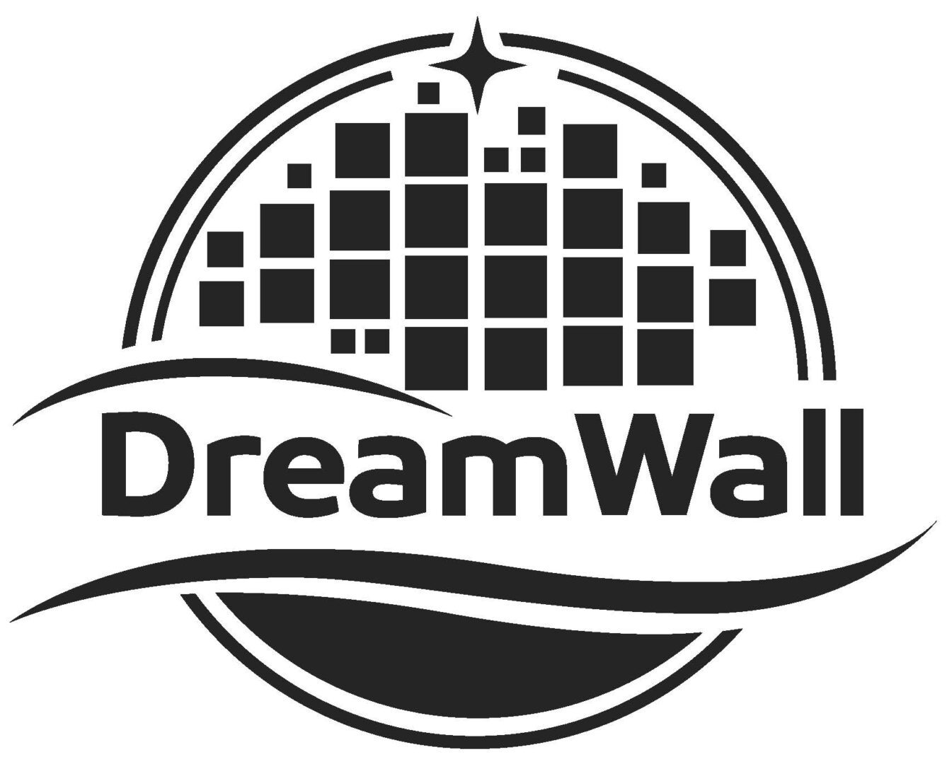 DreamWall logo with a cityscape and stars above.